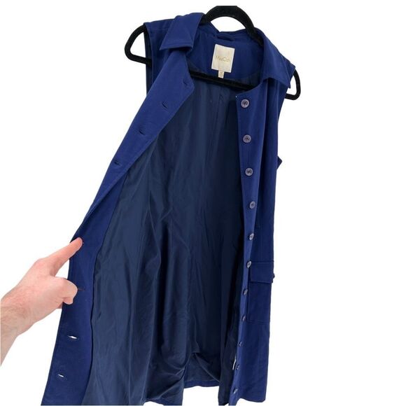 ModCloth Coasting Along Sleeveless Navy Blue Button Up Mini Dress Medium - Picture 7 of 11